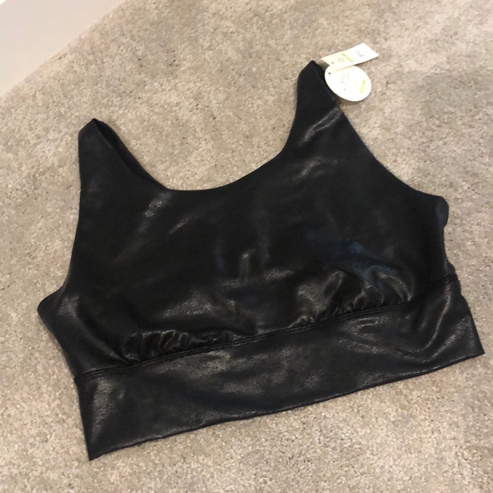 Offline by aerie faux leather sports bra